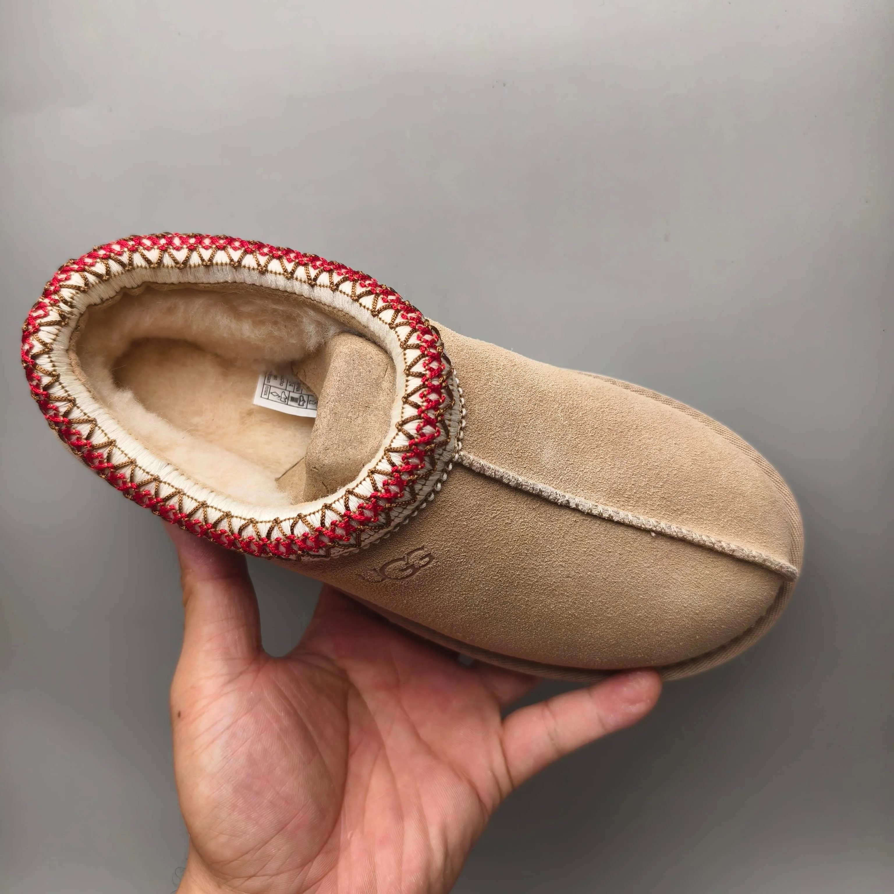💰440 UGG sheepskin all-in-one snow boots 5955 style 4470 one-legged ethnic style home style for women Color: light oak brown pink sand color Number: 35-41